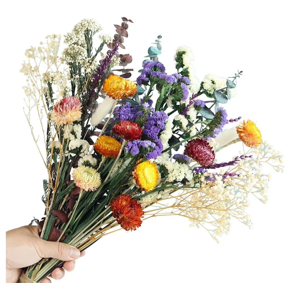 Diwzbyn Trockenblumenstrauß Groß Set Brautstrauß Getrocknet - Bild 2