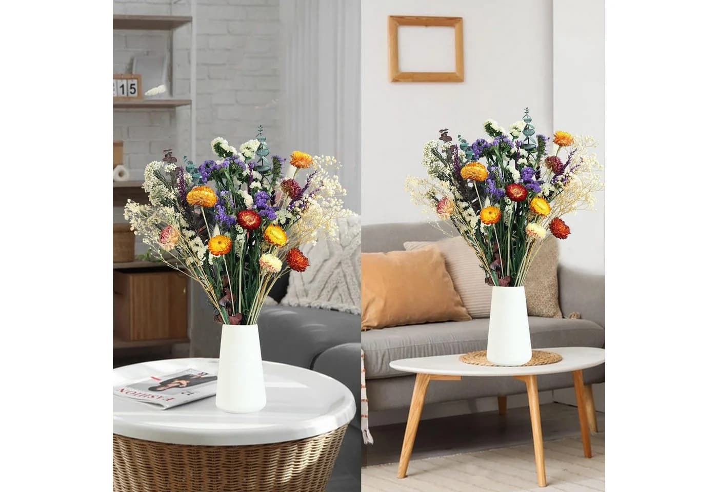 Diwzbyn Trockenblumenstrauß Groß Set Brautstrauß Getrocknet - Bild 5