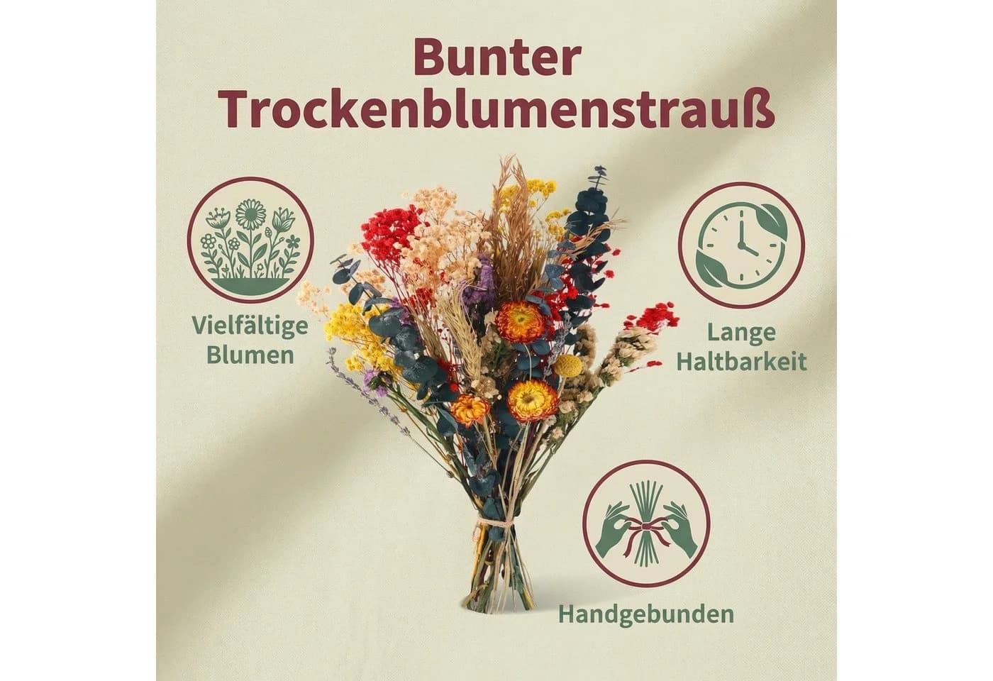 Diwzbyn Trockenblumenstrauß Groß Set Brautstrauß Getrocknet für Wohnzimmer Home - Bild 4