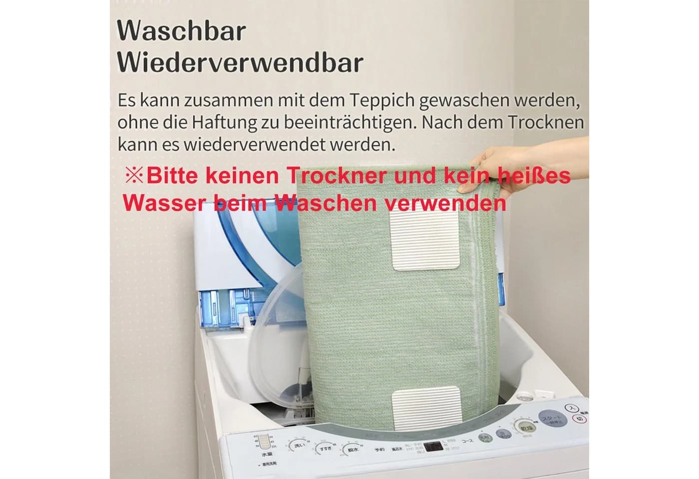 Zyronn Antirutsch Teppichunterlage 8-St. Rutschfest Waschbar Vacuum Tech - Bild 4
