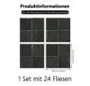 Diwzbyn 3D Wandfliesenaufkleber Schwarz Selbstklebend 24 St Bild 3