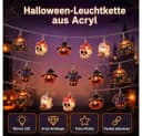 nsihing LED-Lichterkette Halloween 20LED Kürbis Batterie 2 Modi Wetterfest Bild 3