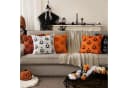 Sorvyzxn Kissenbezug Halloween Kürbismuster Kunstwolle 45x45cm 2er Pack Bild 3