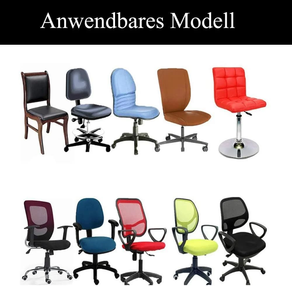 Diwzbyn Bürostuhlhusse Schwarz Elastisch Abnehmbar - Bild 5