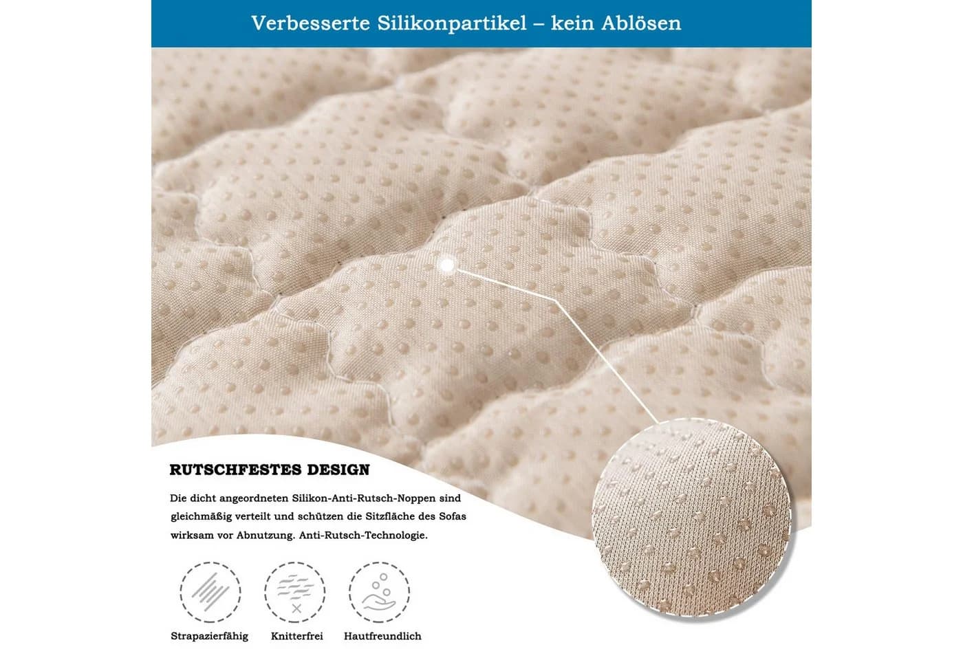 Diwzbyn Sofakissenbezug Plüsch Wellendesign Rutschfest - Bild 5