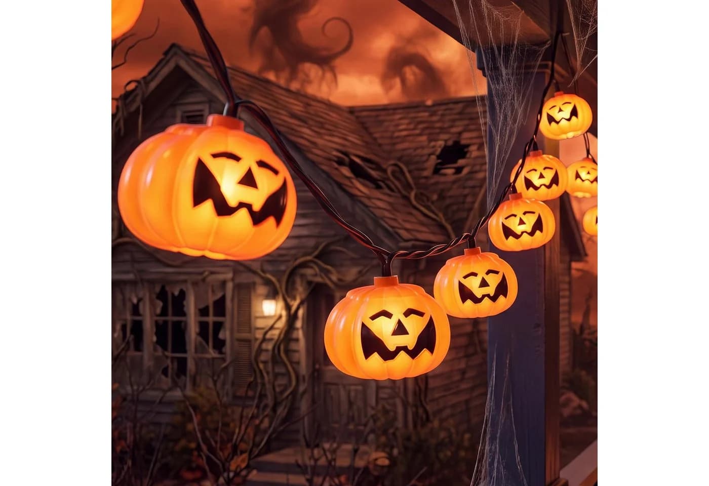 nsihing LED-Lichterkette Halloween Kürbis 3m 20 LEDs Orange - Bild 3