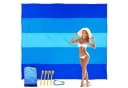 Diwzbyn Picknickdecke Stranddecke Wasserdicht Sandfrei Blau 210x200cm Bild 2