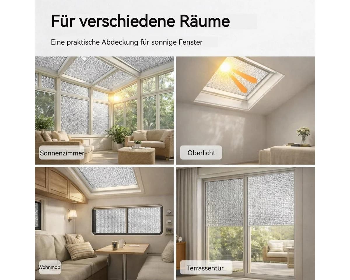Diwzbyn Sonnenschutz-Fensterfolie Silber Aluminiumfolie Isolierfolie - Bild 5