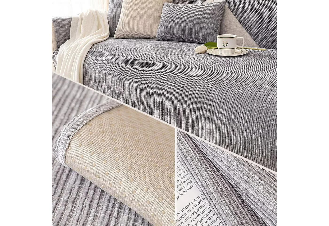 Zaewry Sofaschoner Grau Universal Rutschfest Waschbar