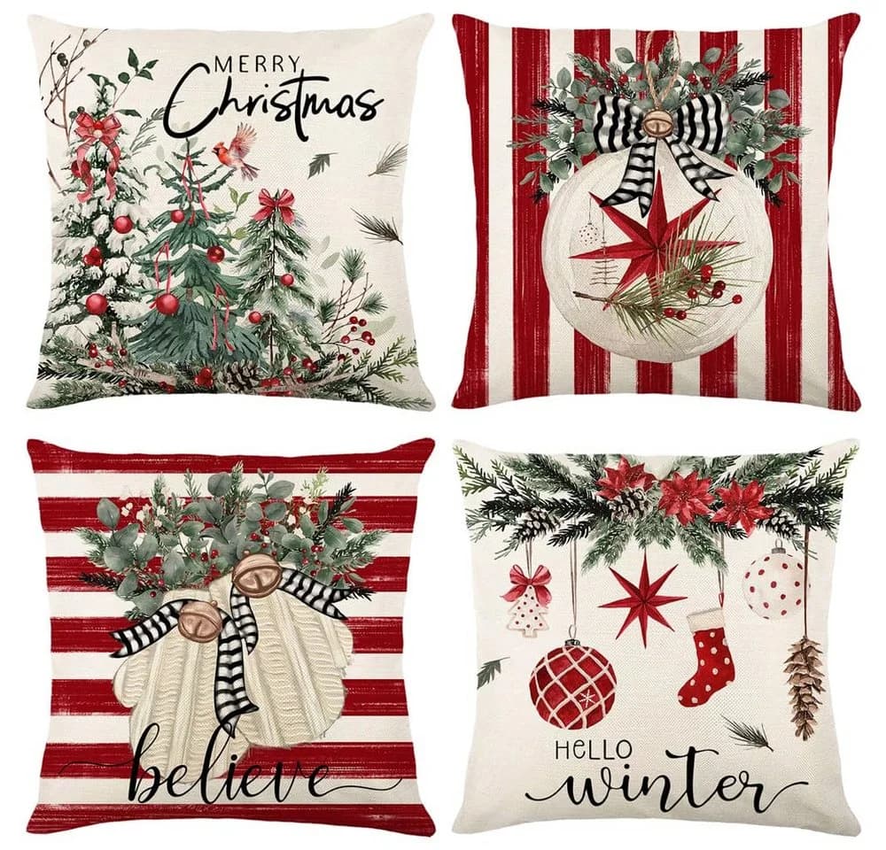 Agger Kissenbezug Set Weihnachten 45x45cm Rot - Bild 2