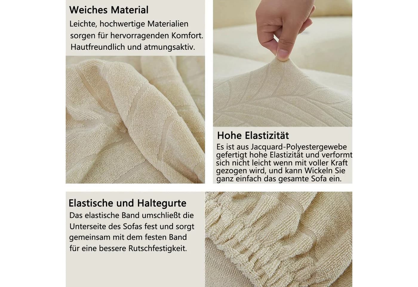 Diwzbyn Sofabezug High Stretch Beige Moderne Sofahusse