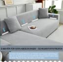 Minicloss Sofabezug Grau Modern Elastisch Jacquard-Stretch Bild 4