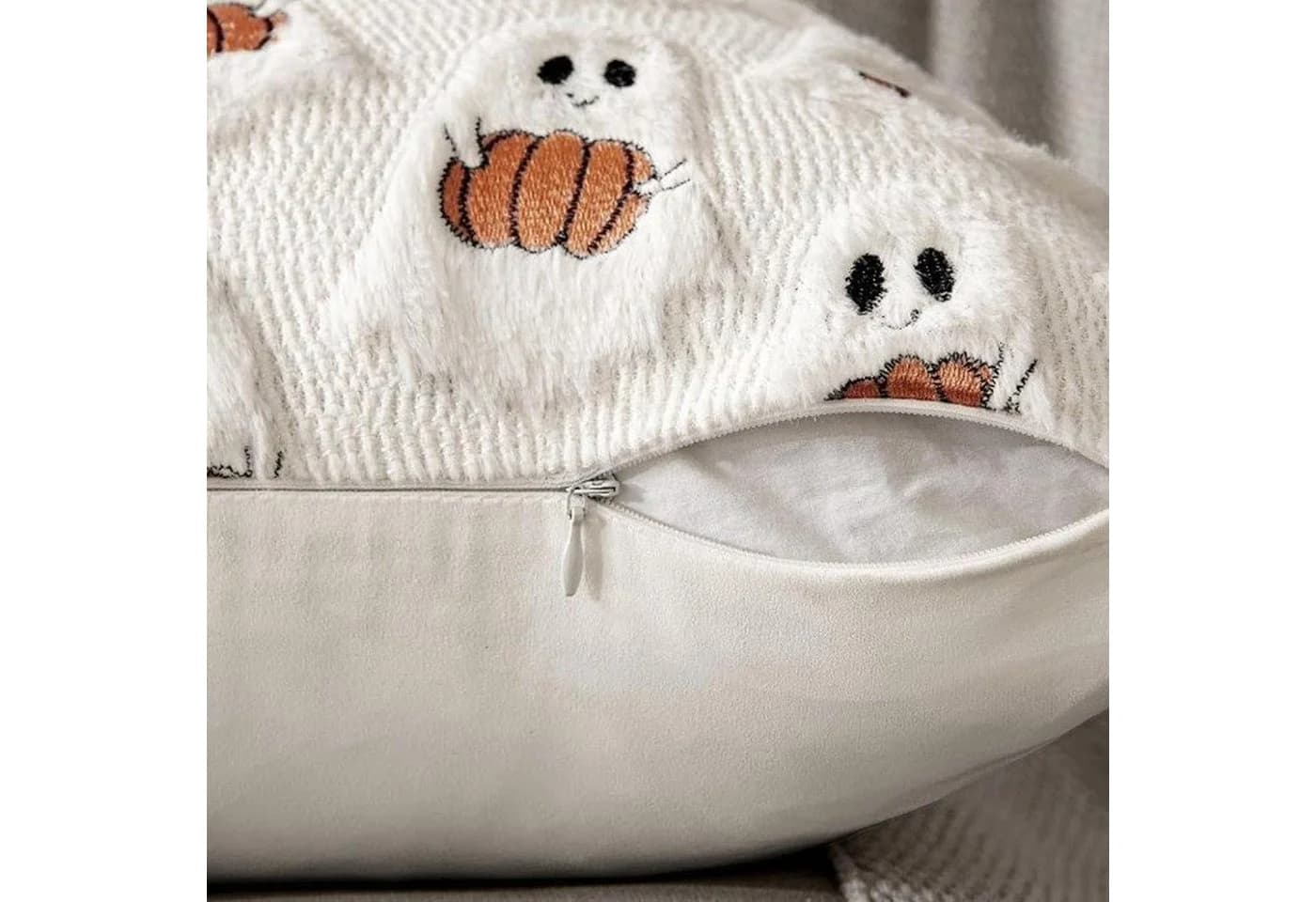 Sorvyzxn Kissenbezug 2 Stück Halloween Geistermotiv Polyester - Bild 3