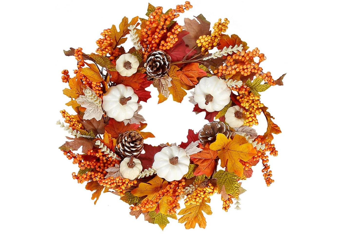 Sorvyzxn Dekokranz 45 cm Herbstkranz Orange - Bild 2