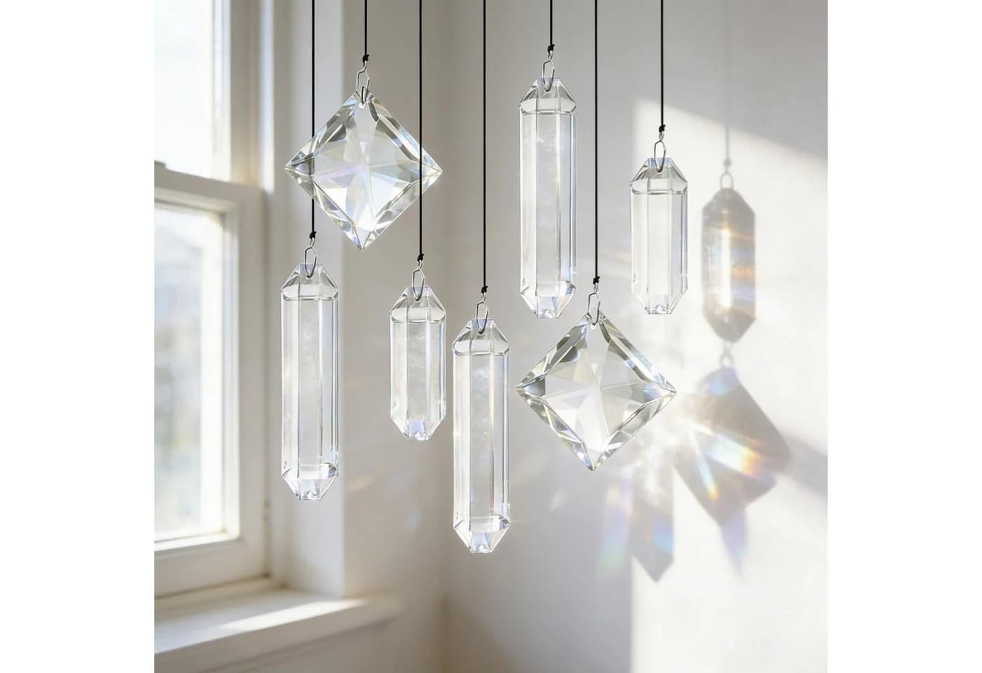 Diwzbyn 7-tlg. Kristall Sonnenfänger Set Transparent K9-Glas - Bild 4