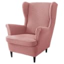 Diwzbyn Sesselhusse 2-Teilig Ohrensessel Überzug Rosa Jacquard Bild 2