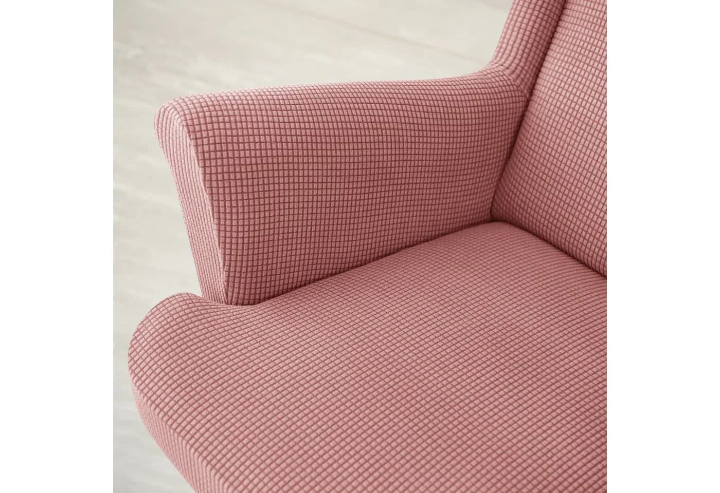 Diwzbyn Sesselhusse 2-Teilig Ohrensessel Überzug Rosa Jacquard - Bild 4