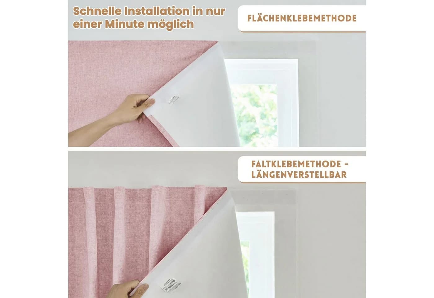 Diwzbyn Verdunklungsrollo Selbstklebend Grau 100% Lichtundurchlässig