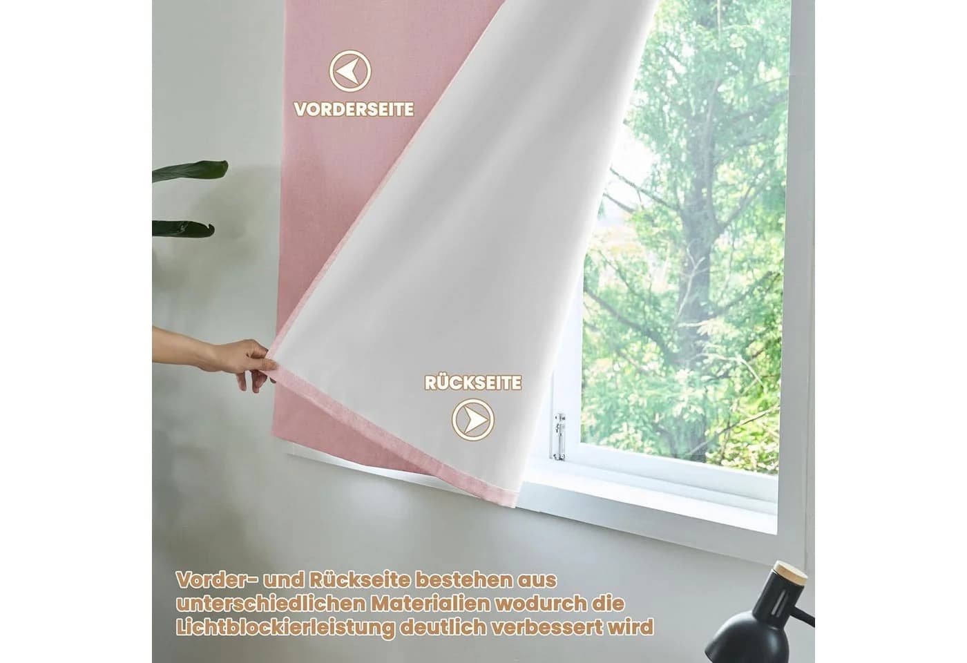 Diwzbyn Verdunklungsrollo Selbstklebend Grau 100% Lichtundurchlässig - Bild 4
