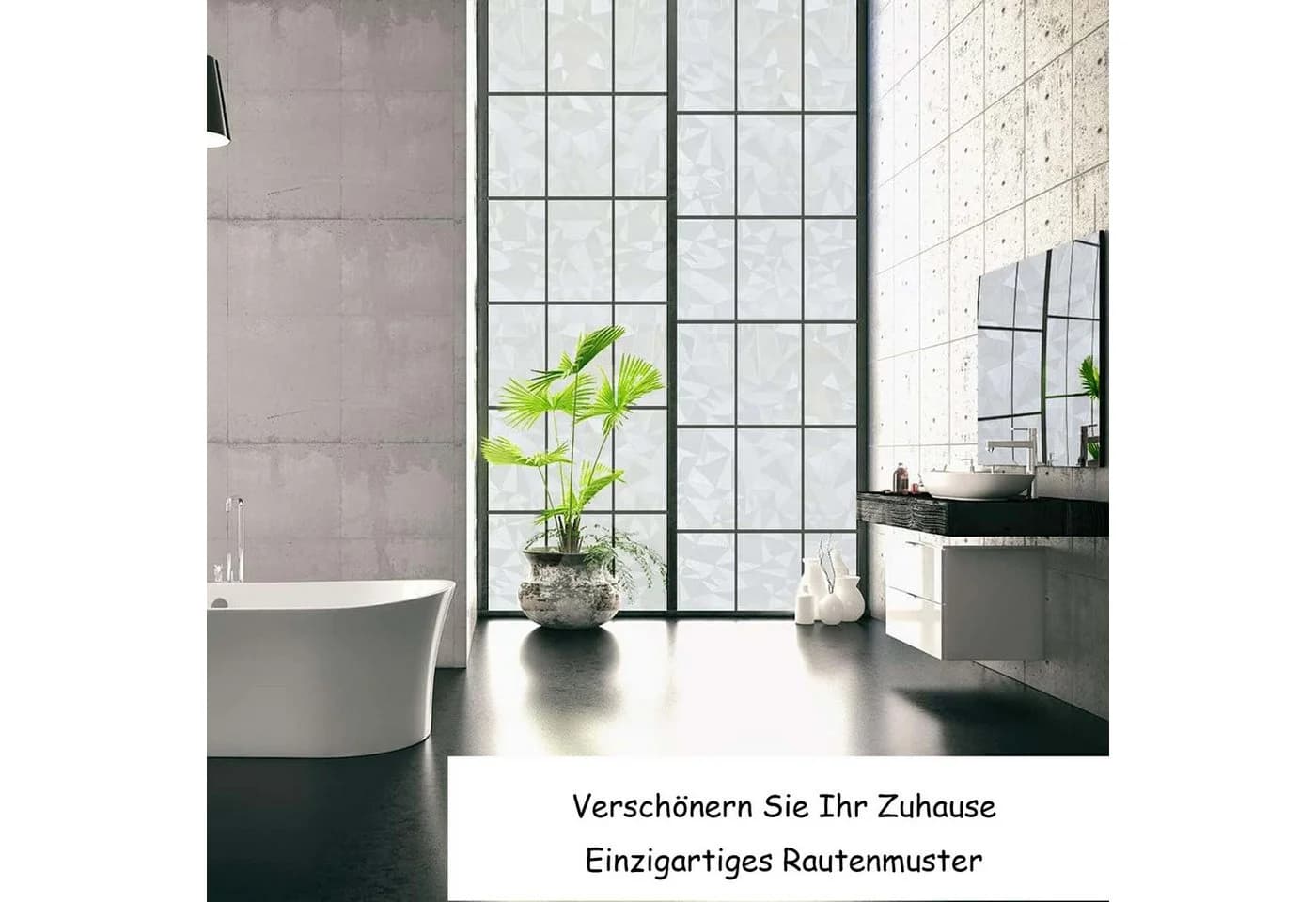 Diwzbyn Sichtschutzfolie Selbsthaftend Milchglasstreifen UV-Schutz
