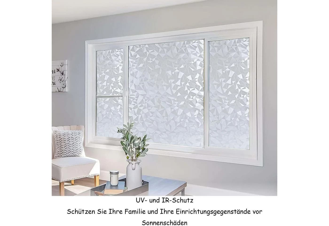 Diwzbyn Sichtschutzfolie Selbsthaftend Milchglasstreifen UV-Schutz - Bild 3