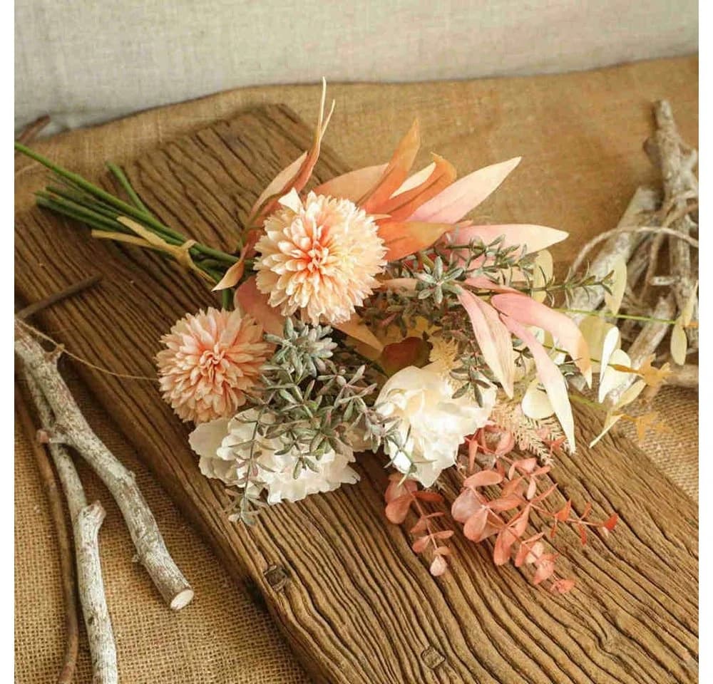 Diwzbyn Kunstblumenstrauß Seide Hortensien & Pfingstrosen Deko - Bild 3