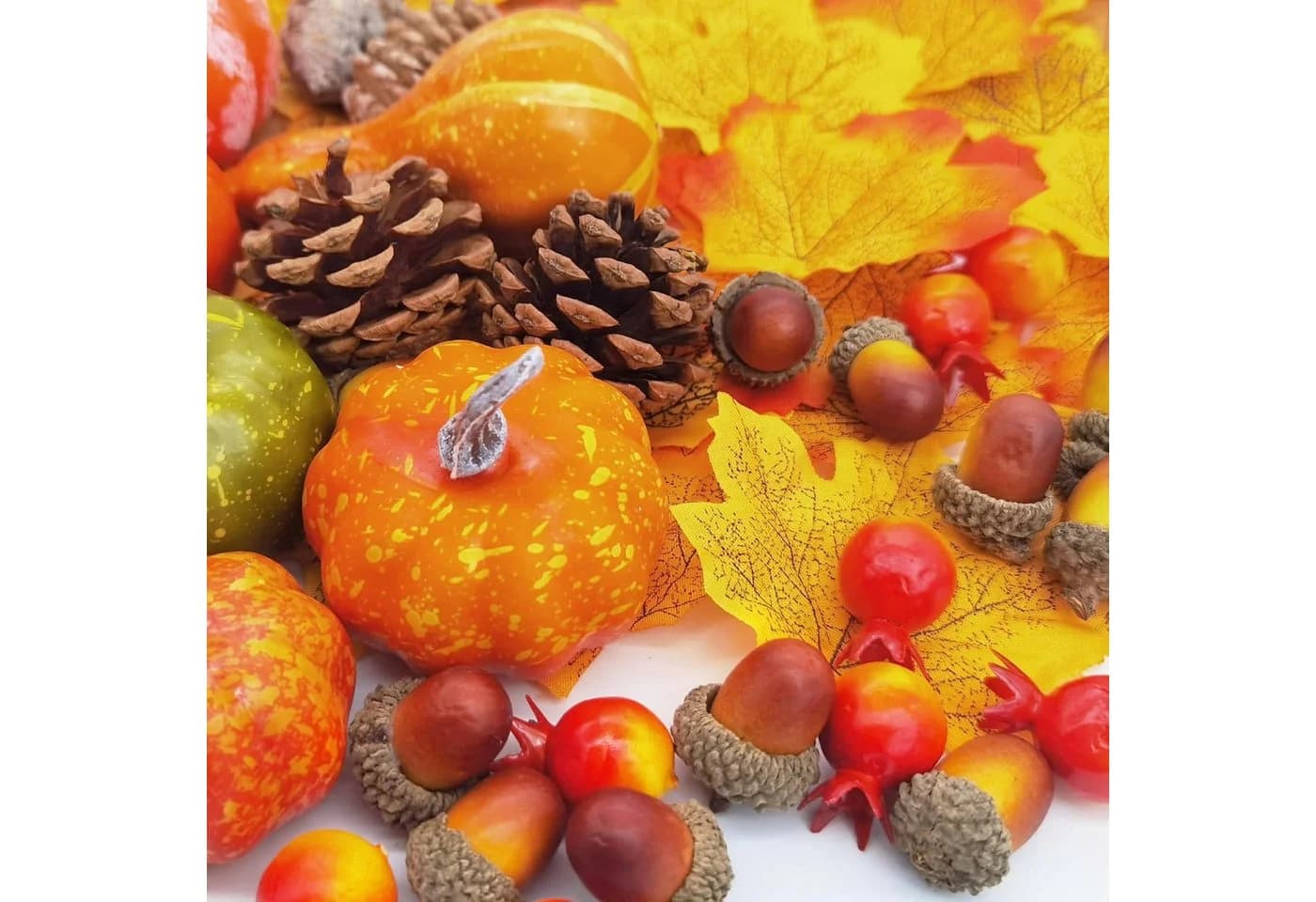 Sorvyzxn Dekohänger 50 Stück Künstliche Kürbis Herbstdeko Set - Bild 3