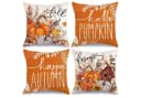 Sorvyzxn Kissenbezug 4er Set Herbst Kürbis Orange Polyester Bild 2