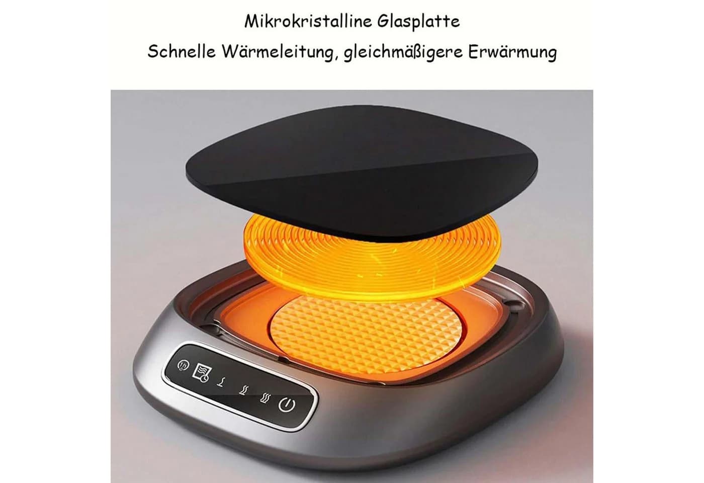 nsihing USB-Heizuntersetzer Schwarz 3 Temperaturstufen Glaskeramik - Bild 3