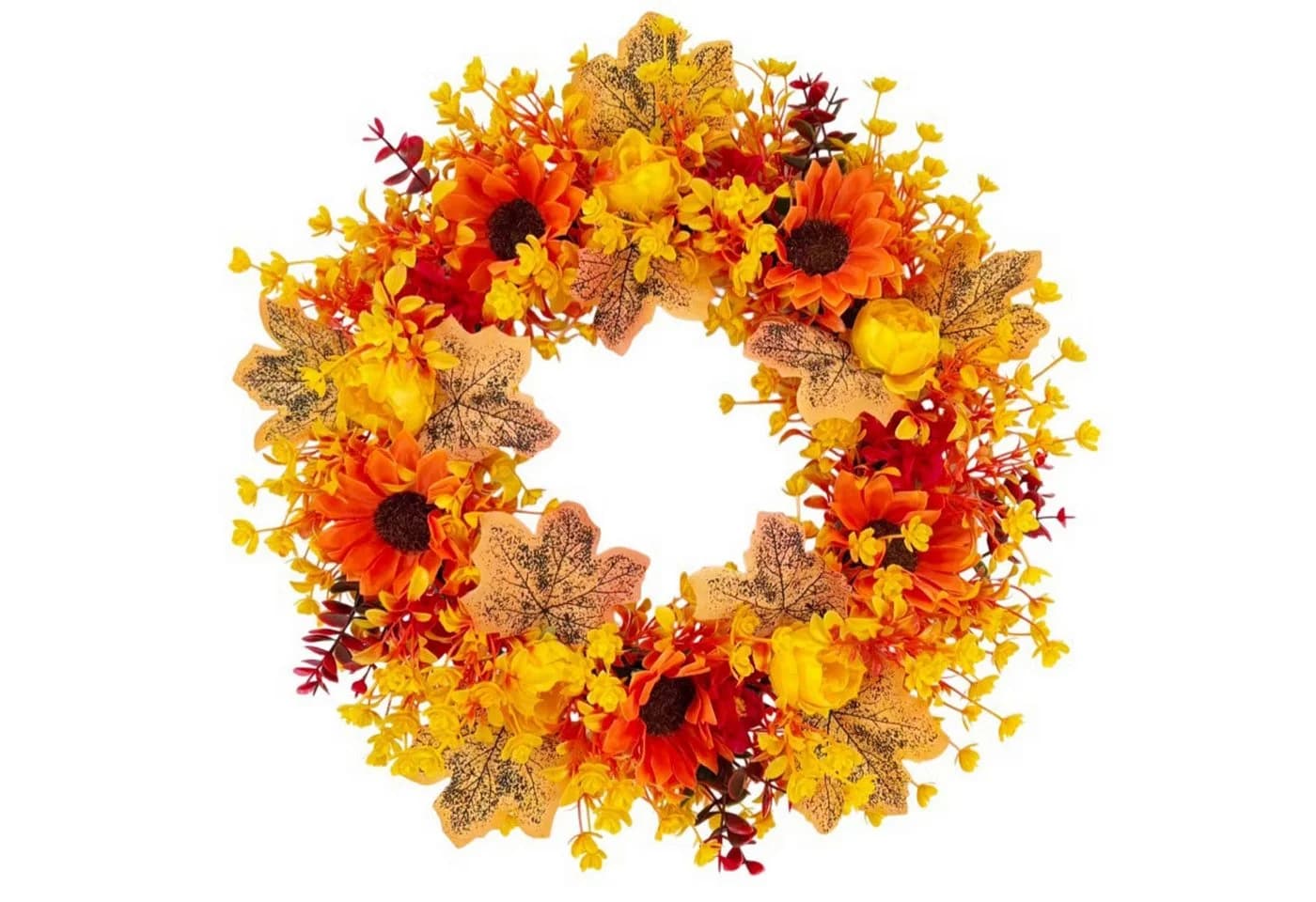 Sorvyzxn Dekokranz Herbst Orange-Rot 45 cm - Bild 2