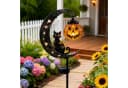 nsihing Solar-Gartenleuchte Halloween Katze Kürbis Mond Schwarz Metall Bild 5