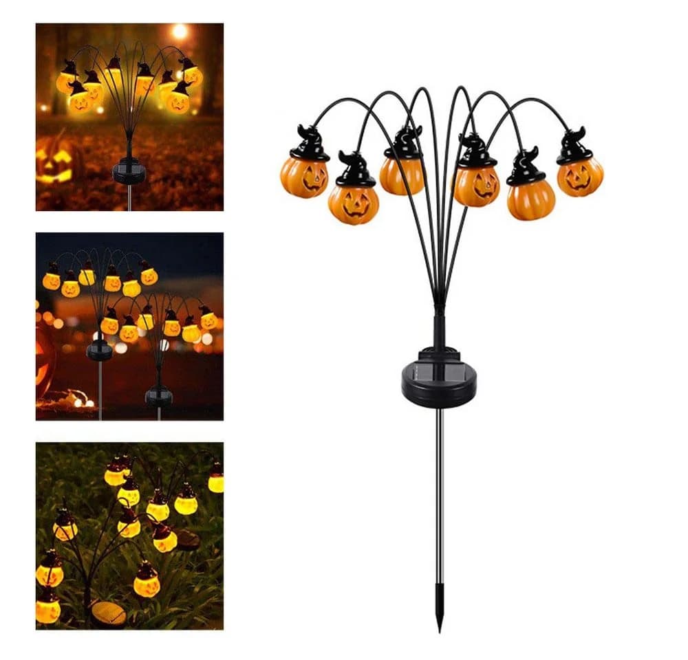 nsihing Solarleuchte Halloween Kürbis Orange Garten - Bild 2