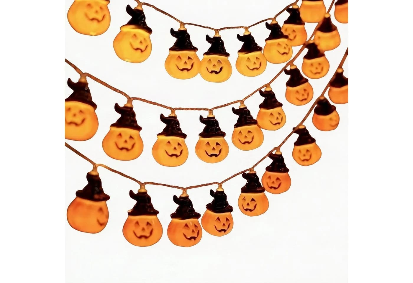 nsihing LED-Lichterkette Halloween-Kürbis 300cm Batteriebetrieben - Bild 2