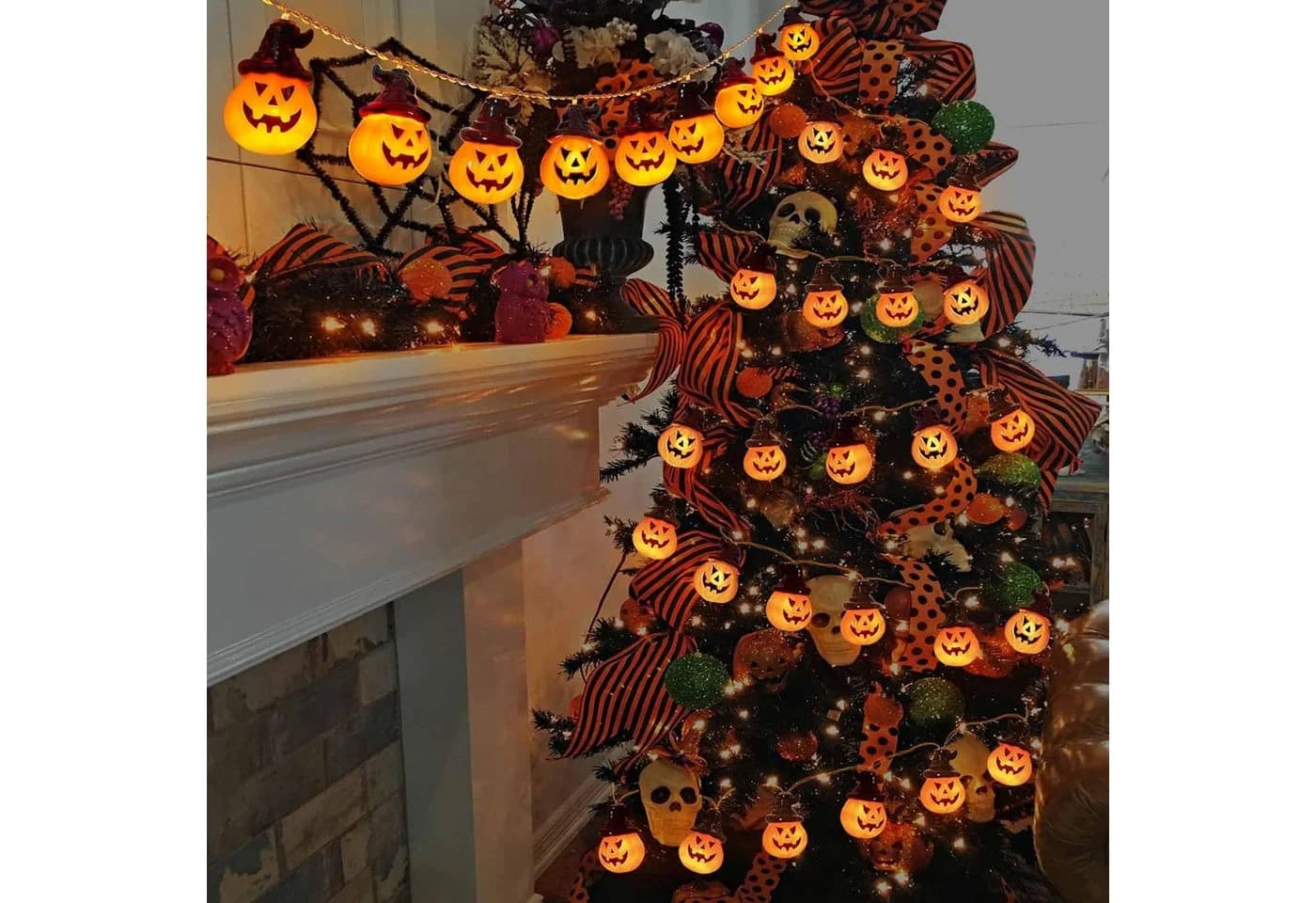 nsihing LED-Lichterkette Halloween-Kürbis 300cm Batteriebetrieben - Bild 4