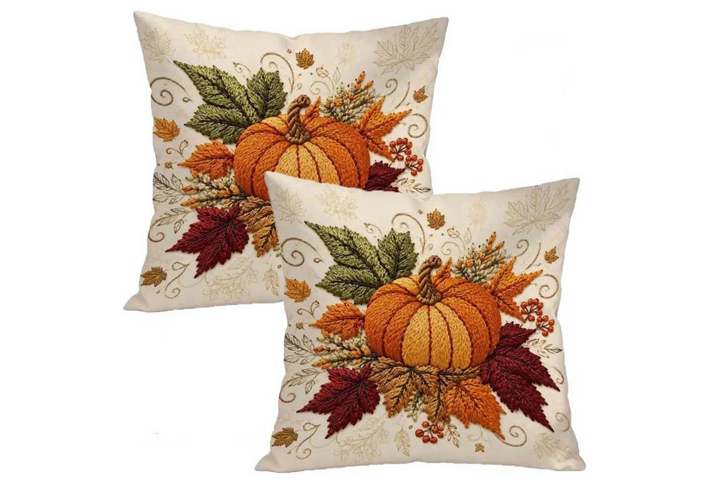 Sorvyzxn Kissenhüllen 2er-Set Halloween-Design 45x45 cm - Bild 2
