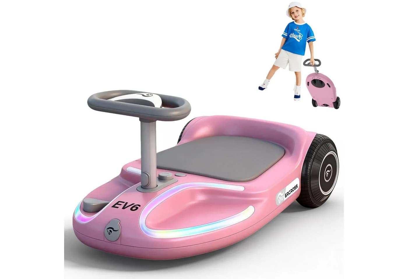 EVERCROSS TECH EV6 Elektro-Kinderauto 360°-Drehung Bluetooth-Musik - Bild 2