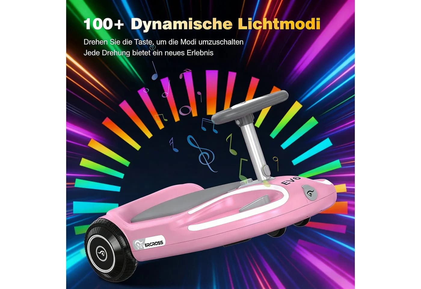 EVERCROSS TECH EV6 Elektro-Kinderauto 360°-Drehung Bluetooth-Musik - Bild 5