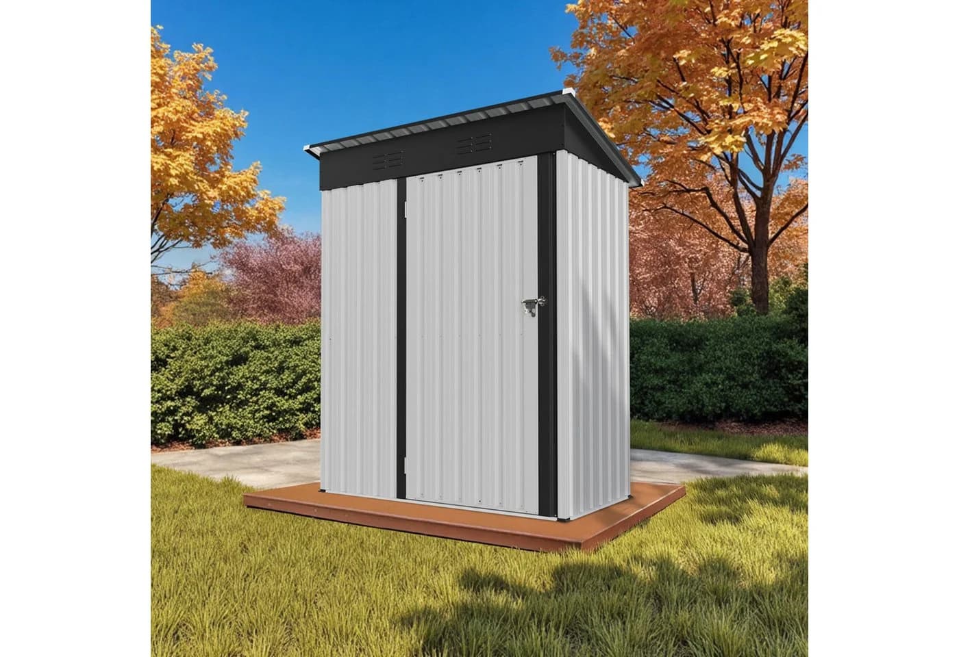 HOMAVO Gerätehaus mit Pultdach Metall Gartenhaus - Bild 2