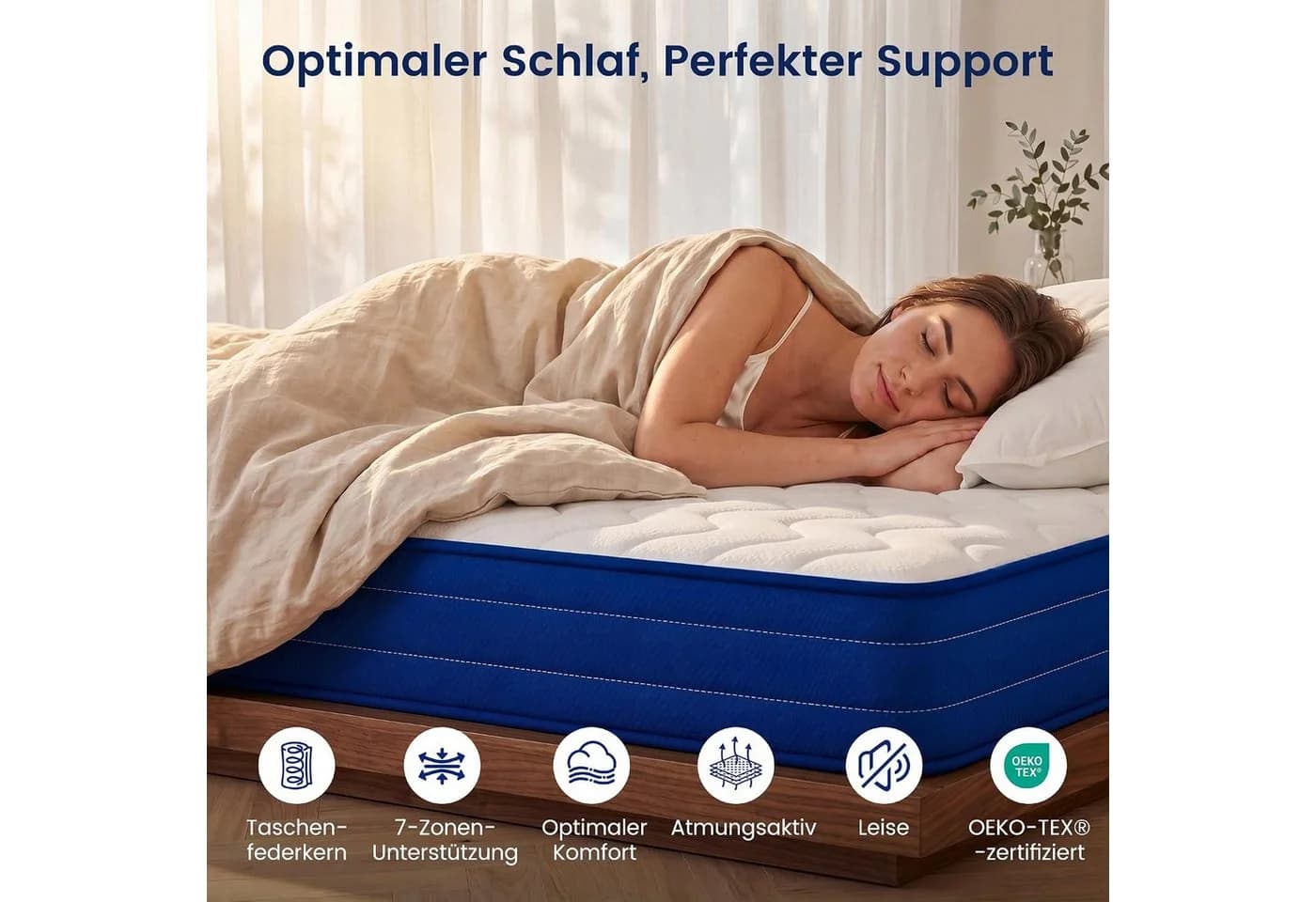 HOMAVO Taschenfederkernmatratze 7-Zonen mit Topper H3 - Bild 3