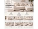 HOMAVO Ecksofa Schlafsofa Beige Chenille Modulsofa mit Stauraum Bild 3