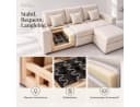 HOMAVO Ecksofa Schlafsofa Beige Chenille Modulsofa mit Stauraum Bild 5