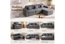 HOMAVO Ecksofa Schlafsofa Grau Chenille Modul Bild 1