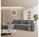 HOMAVO Ecksofa Schlafsofa Grau Chenille Modul Bild 2