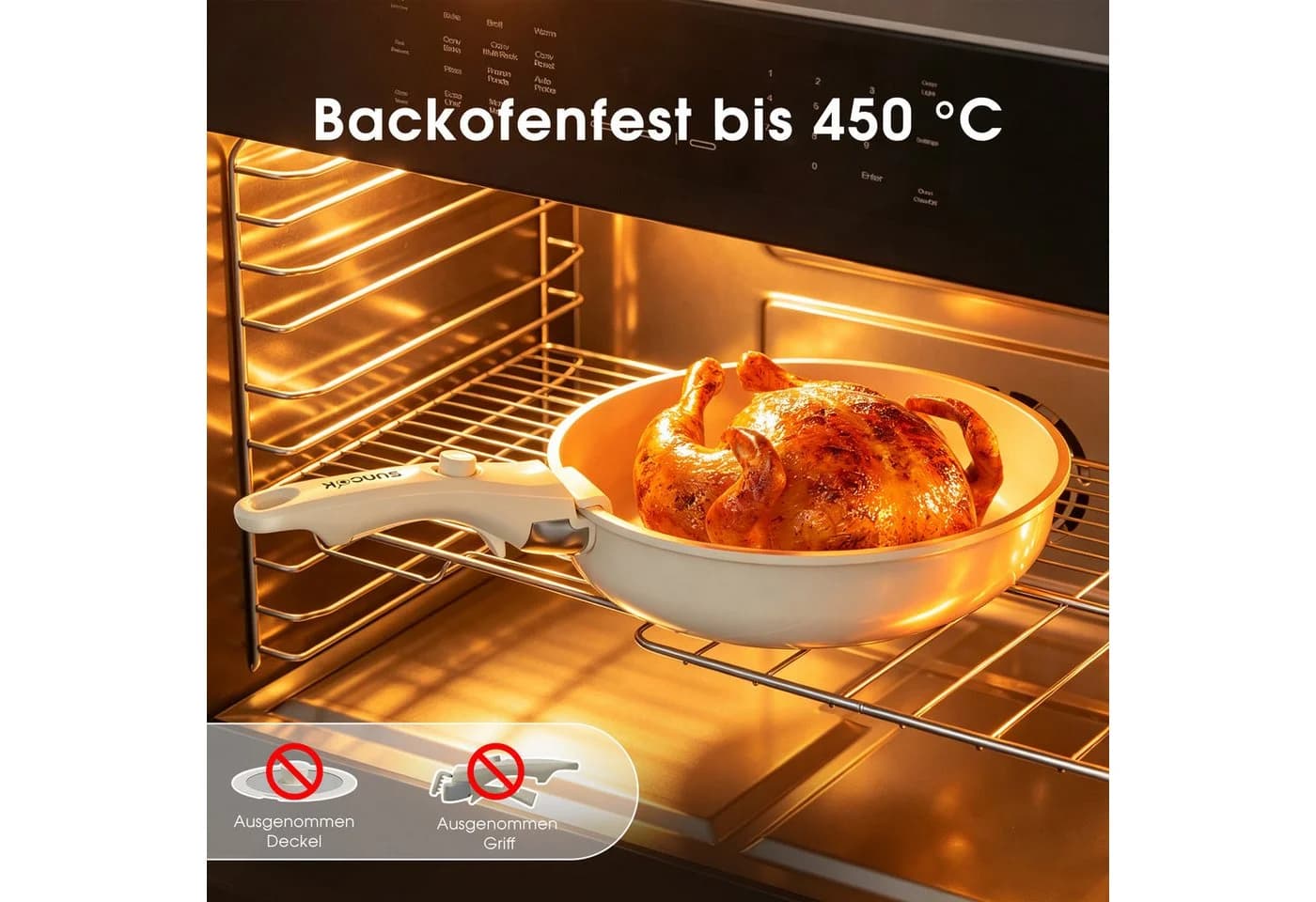 SUNCOK 19-teiliges Topf-Set mit Keramik-Beschichtung und abnehmbaren Griffen - Bild 5