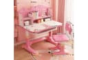Rutaqian Kinderschreibtisch mit Stuhl Rosa Höhenverstellbar Bild 1