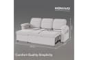 HOMAVO Ecksofa L-Form Hellgrau mit Schlaffunktion und Stauraum Bild 5