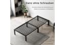 HOMAVO Bettgestell Modernes Metallbett Schwarz Schraubenlos Bild 1