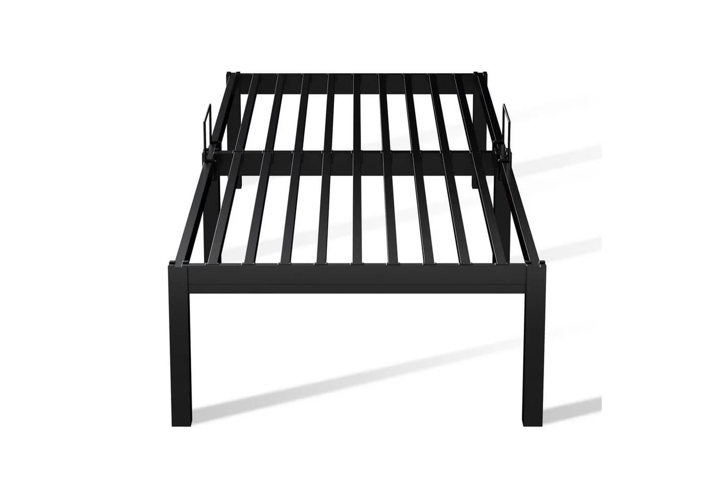 HOMAVO Bettgestell Modernes Metallbett Schwarz Schraubenlos - Bild 2