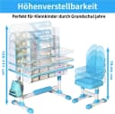 Rutaqian Kinderschreibtisch Kinderschreibtischstuhl Set für Kinder, höhenverstellbar 105 und 111 cm Bild 5