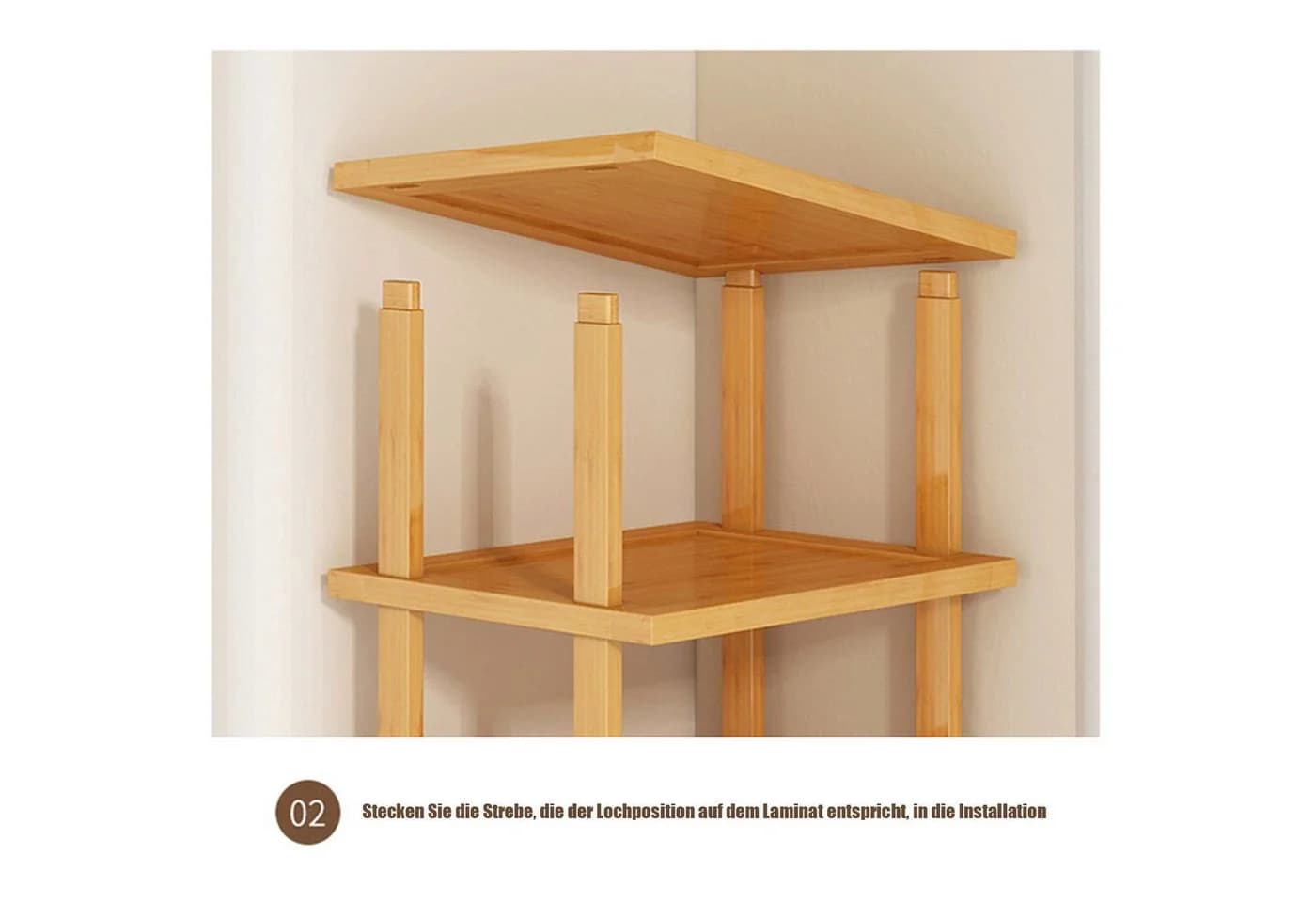 Rutaqian Schuhregal Vertikales Schuhregal 5/7/8 Stöckig Holz Freistehend - Bild 5